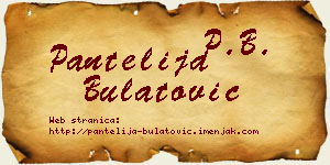 Pantelija Bulatović vizit kartica